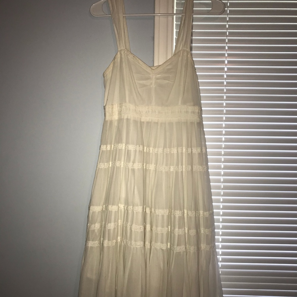 white Anthropologie dress
